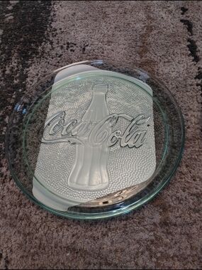 Coca-Cola Embossed Glass Serving Plate - Clear
